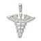 Sterling Silver Caduceus Charm Medical Pendant Jewelry 25mm x 20mm